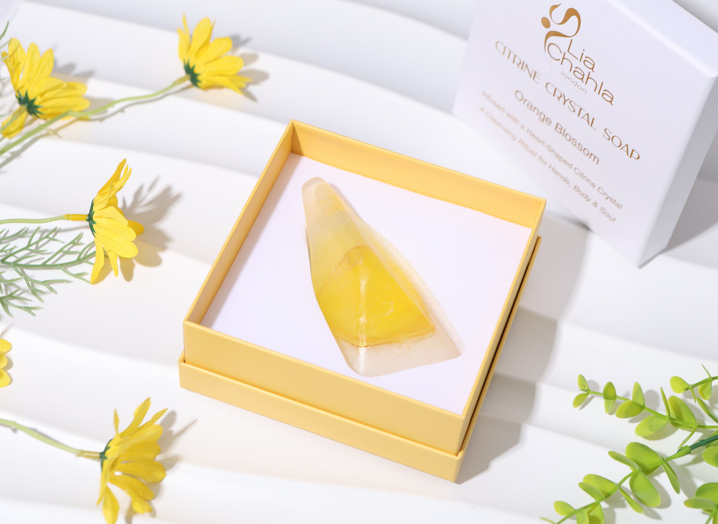 Luxury Citrine Crystal Soap with Genuine Crystal Inside β Orange Blossom Scent (130g)