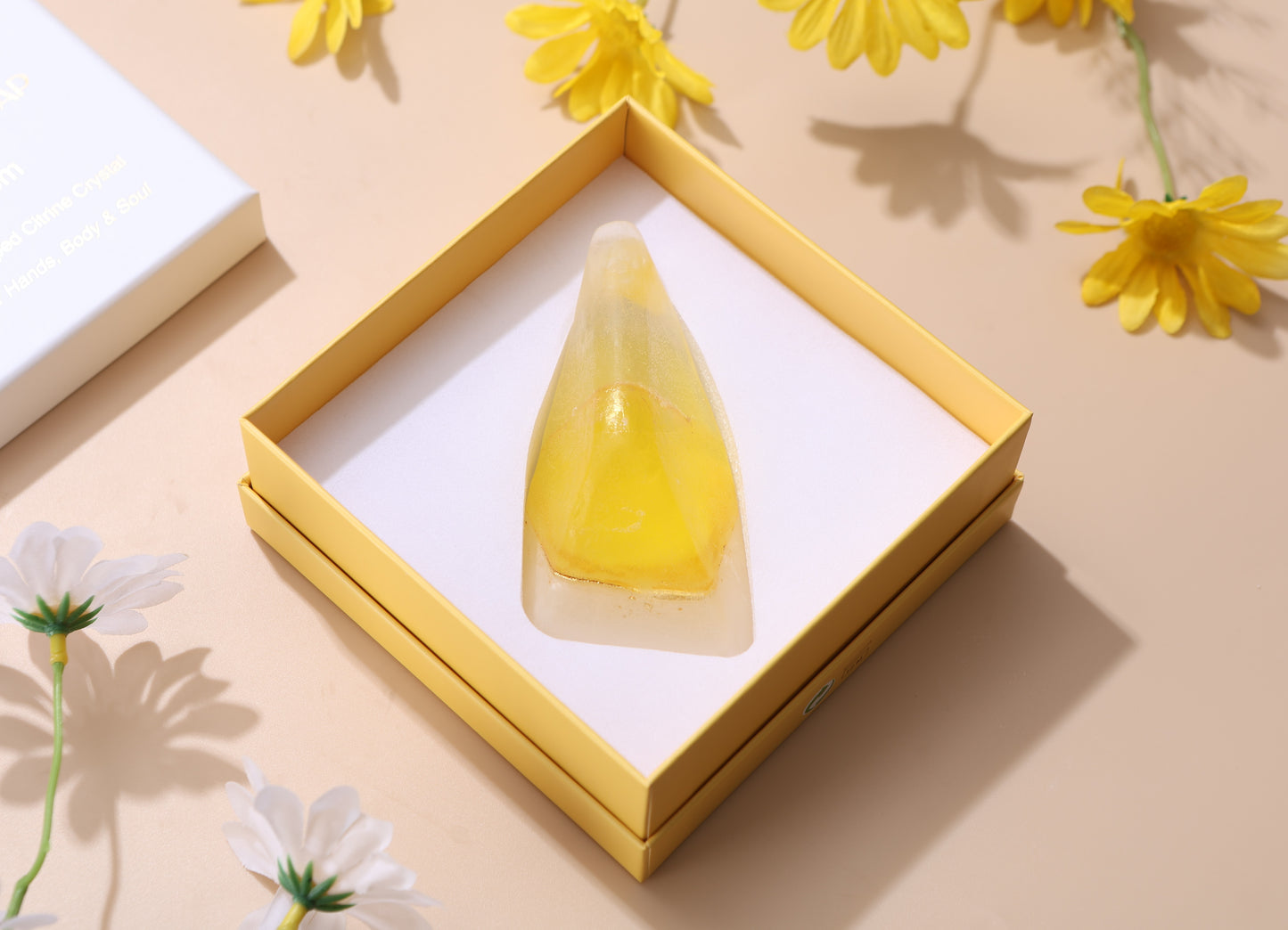 Luxury Citrine Crystal Soap with Genuine Crystal Inside β Orange Blossom Scent (130g)