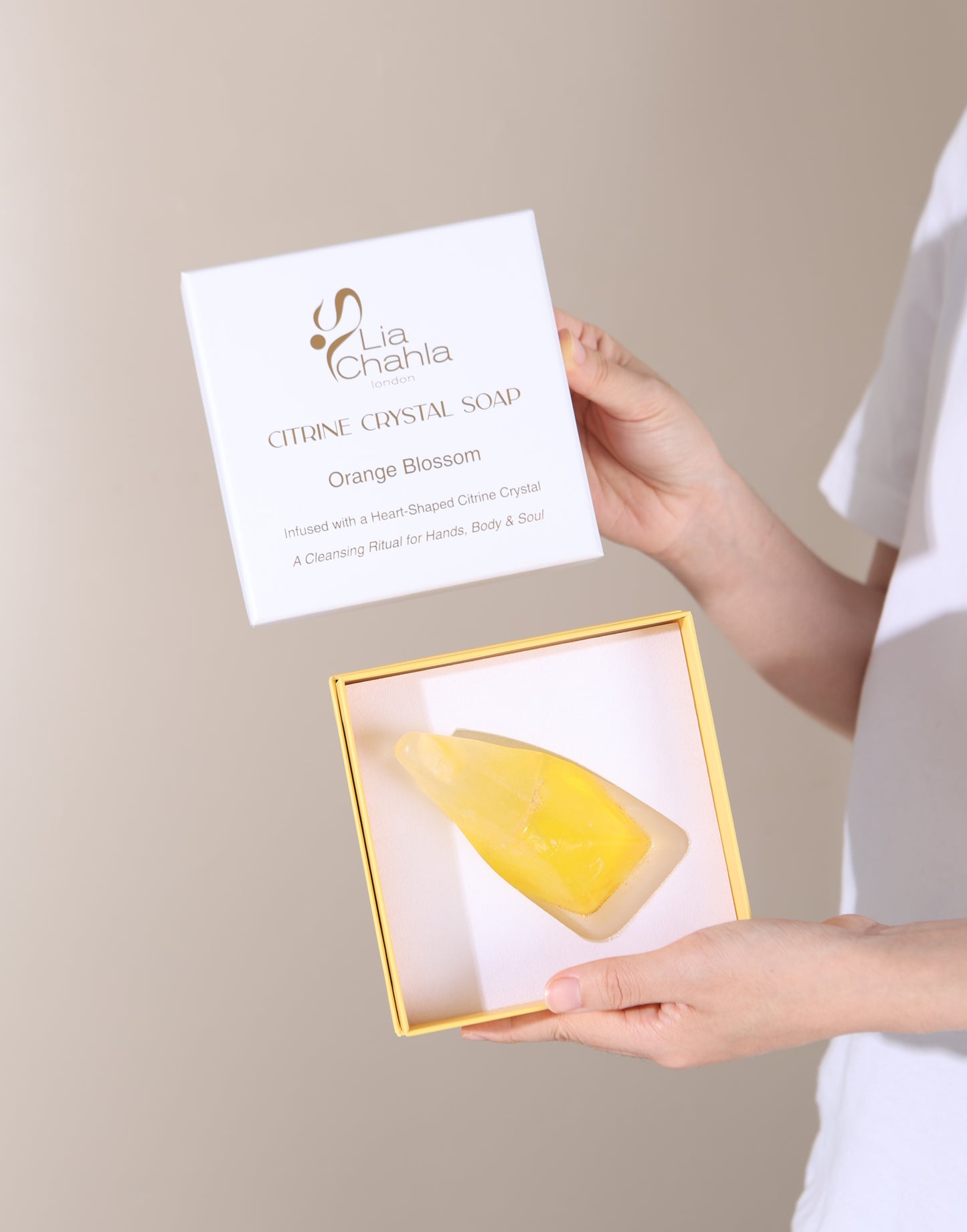 Luxury Citrine Crystal Soap with Genuine Crystal Inside β Orange Blossom Scent (130g)