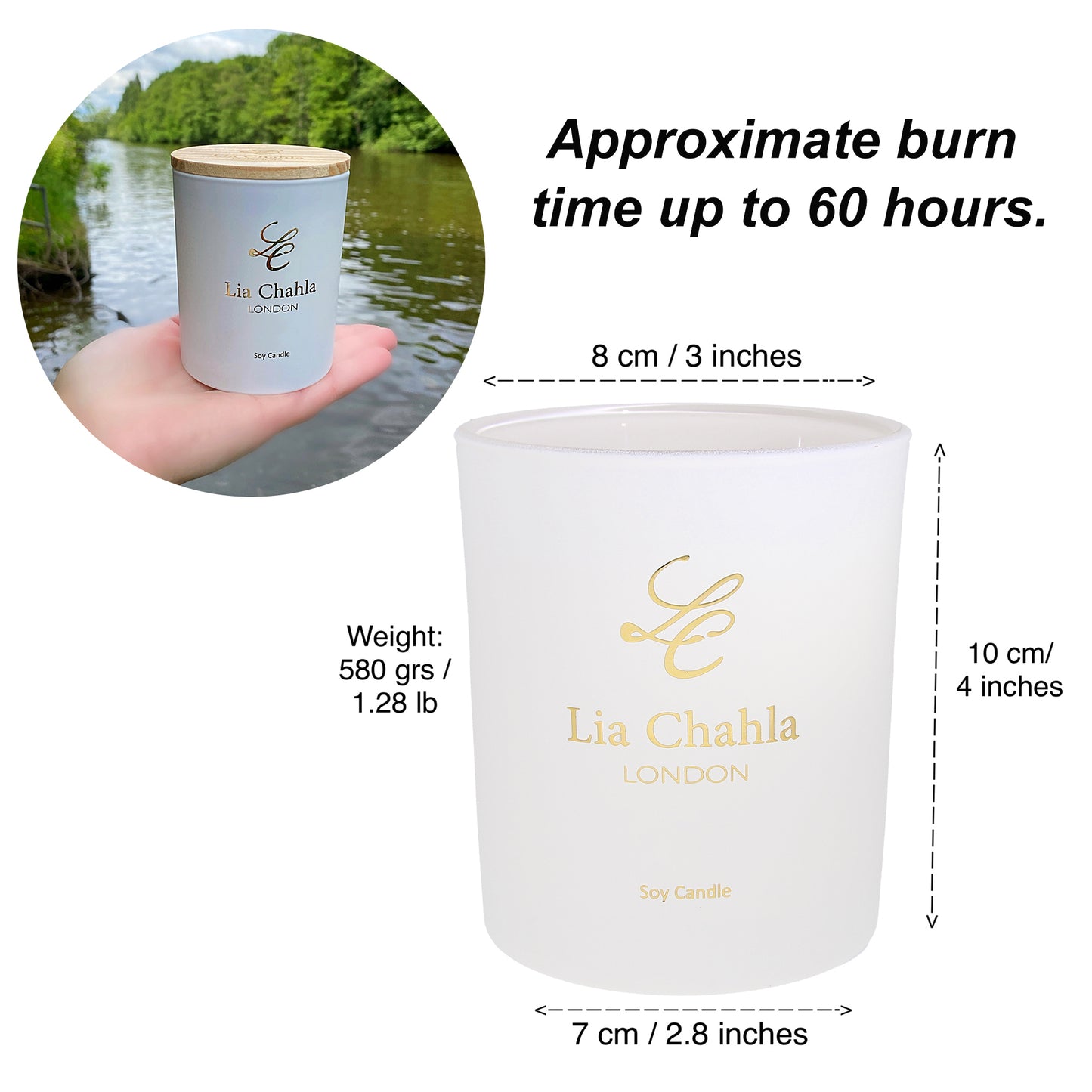 Oud Candle with Tiger Eye Crystal (60 Hrs)