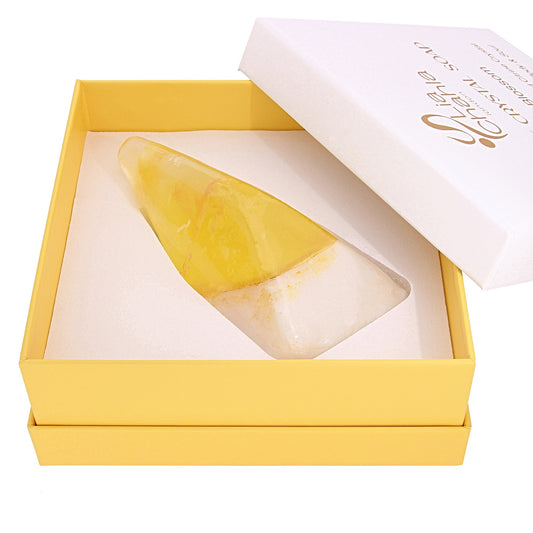 Luxury Citrine Crystal Soap with Genuine Crystal Inside – Orange Blossom Scent (130g)