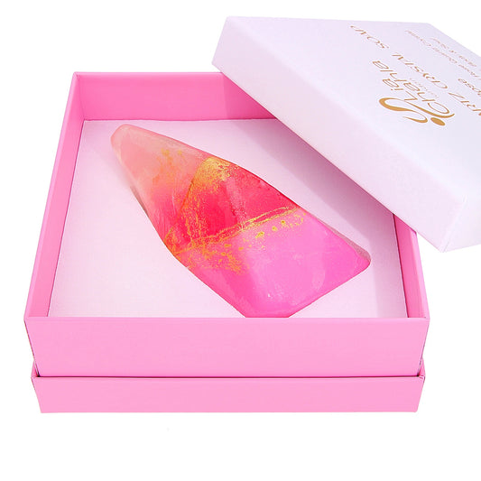 Luxury Rose Quartz Crystal Soap with Genuine Crystal Inside – Rose Scent (130g)