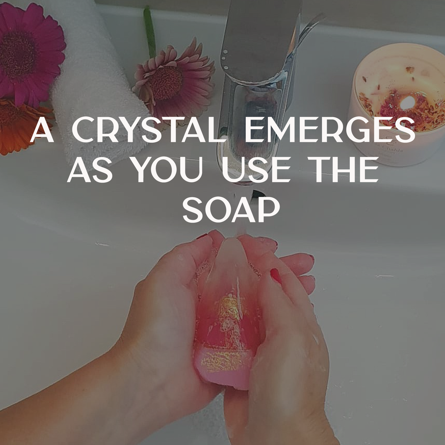 Luxury Crystal Soap Set with Genuine Crystal Inside โ Lavender, Rose, & Frankincense Scents (80 g)