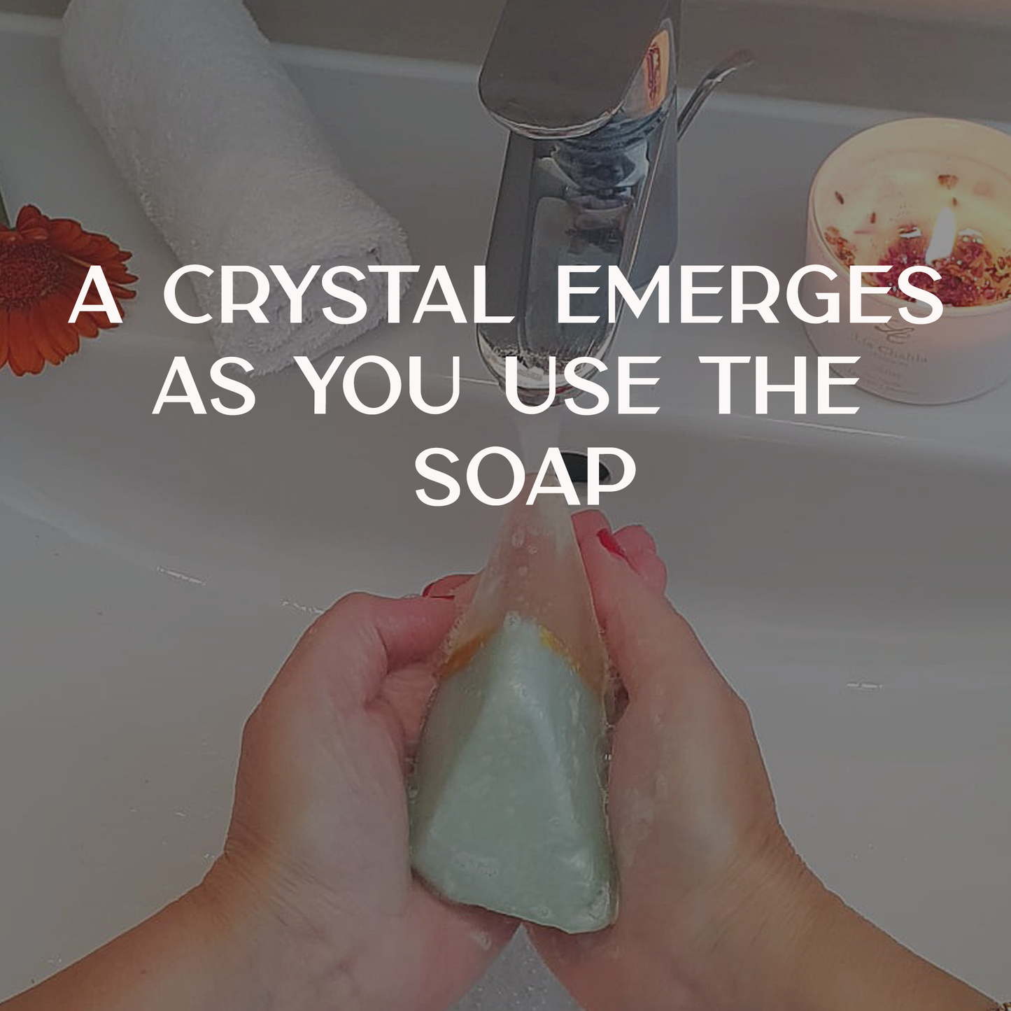 Luxury Green Aventurine Crystal Soap with Genuine Crystal Inside – Frankincense Scent (130g)