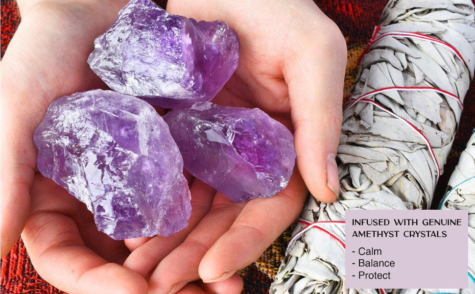 Lavender Candle with Amethyst Crystals (30 Hrs)