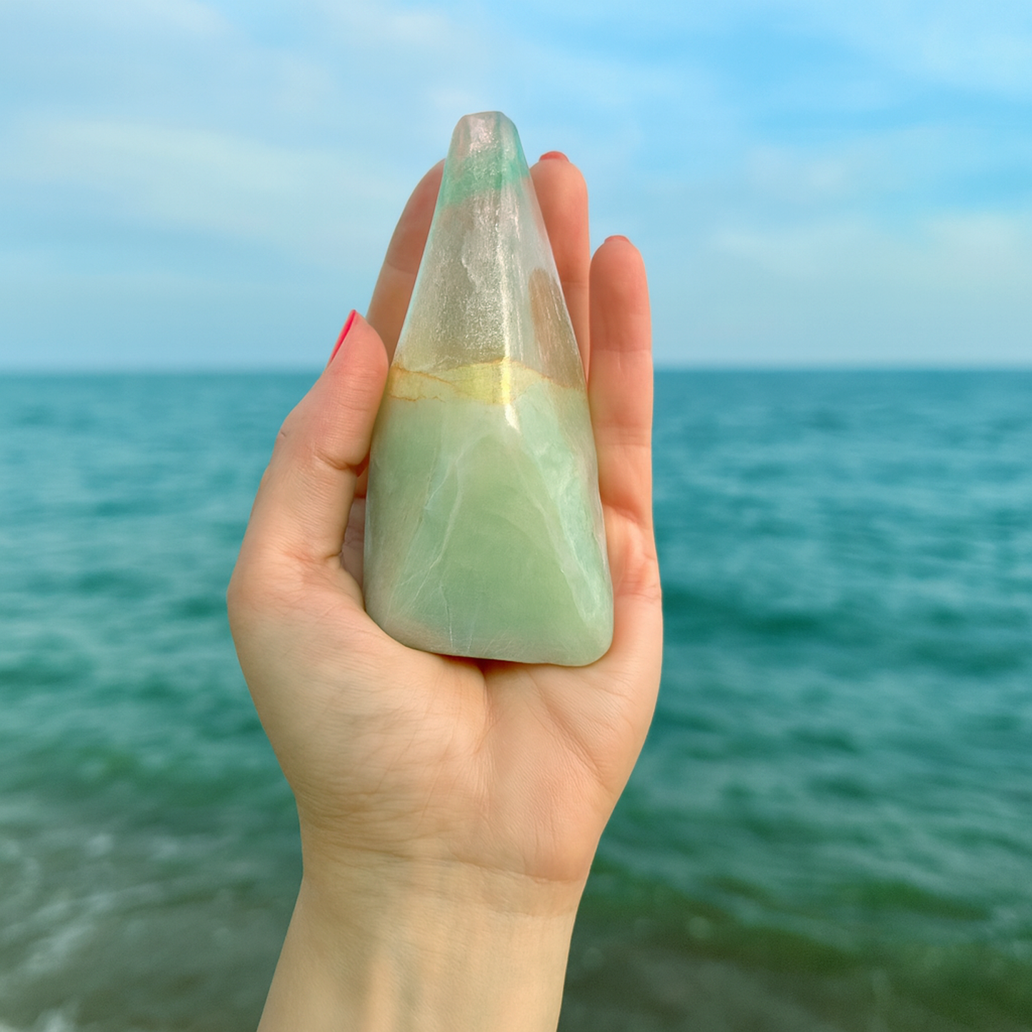 Luxury Green Aventurine Crystal Soap with Genuine Crystal Inside – Frankincense Scent (130g)