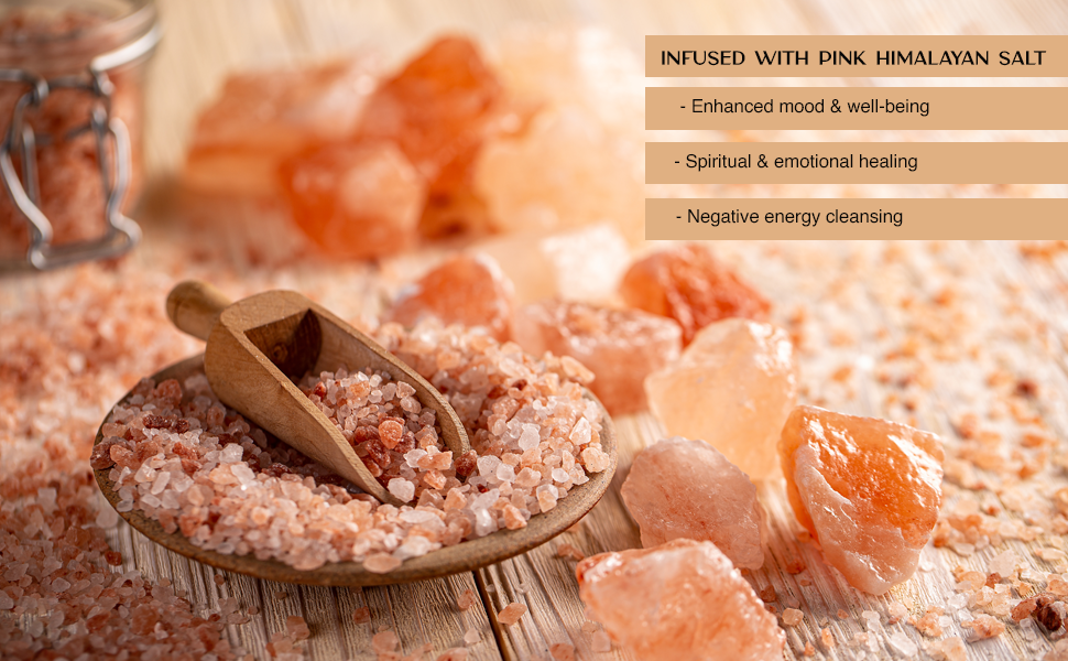Pink Champagne Candle with Himalayan Salt Crystals ( 60 Hrs)