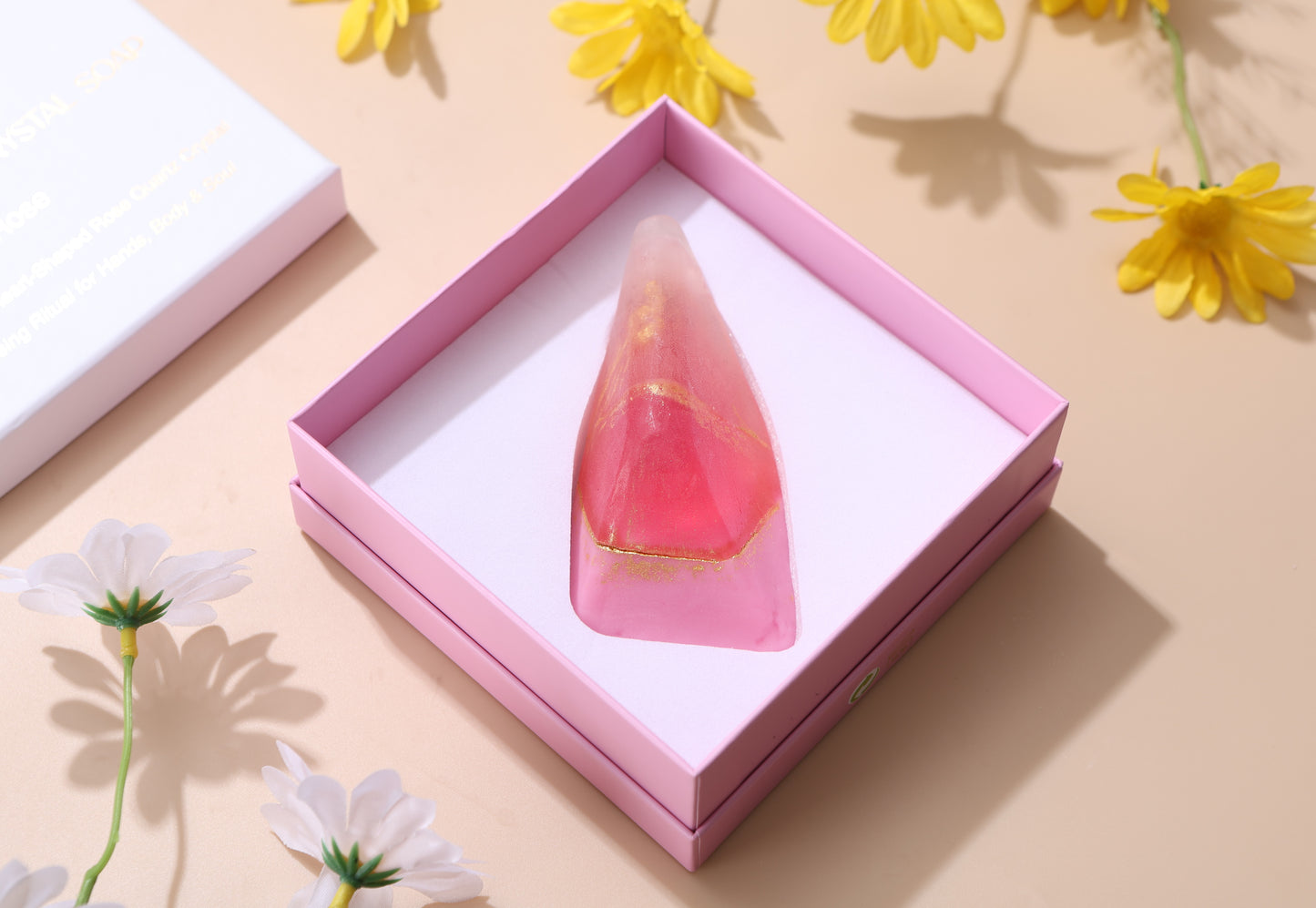 Luxury Rose Quartz Crystal Soap with Genuine Crystal Inside β Rose Scent (130g)