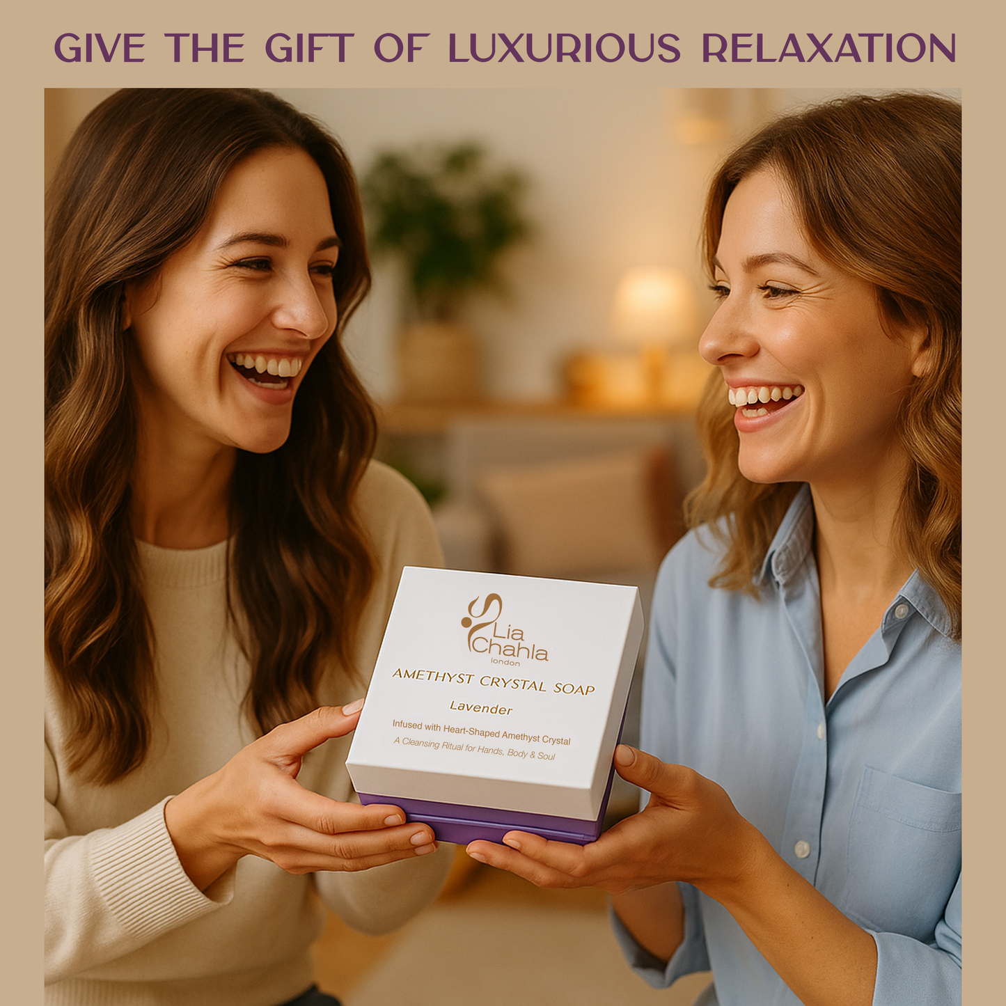 Luxury Amethyst Crystal Soap with Genuine Crystal Inside – Lavender Scent (130g)