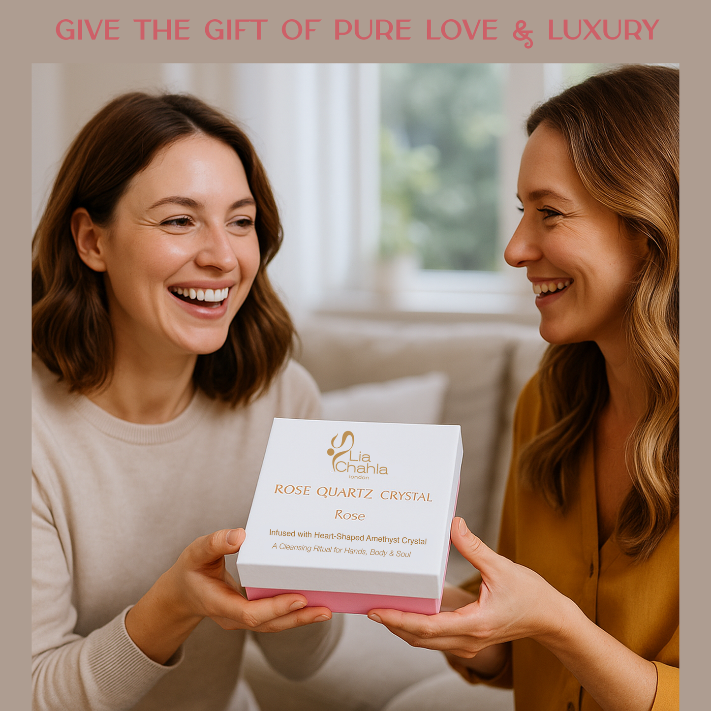 Luxury Rose Quartz Crystal Soap with Genuine Crystal Inside β Rose Scent (130g)