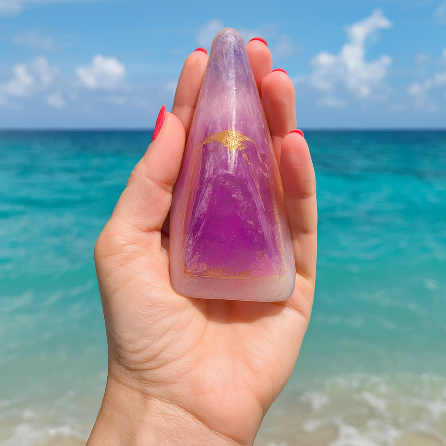 Luxury Amethyst Crystal Soap with Genuine Crystal Inside – Lavender Scent (130g)