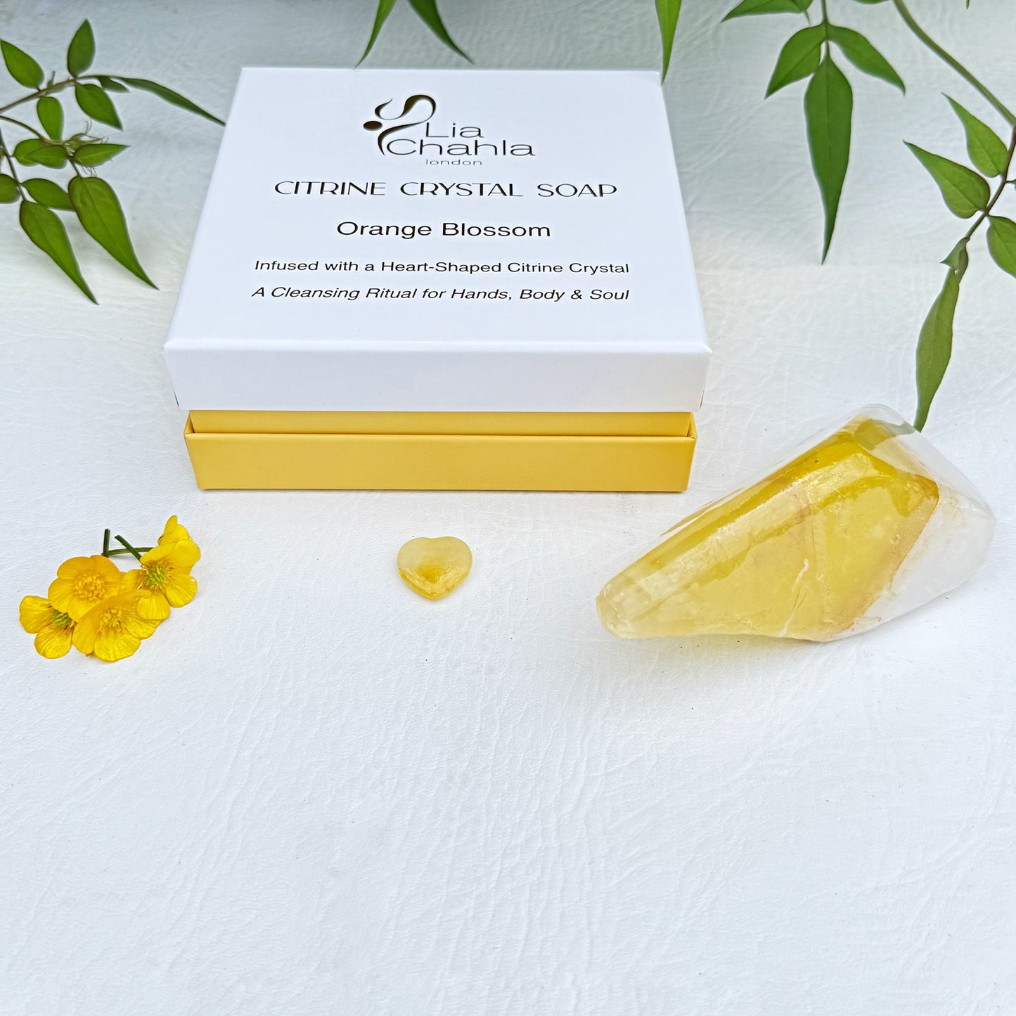 Luxury Citrine Crystal Soap with Genuine Crystal Inside β Orange Blossom Scent (130g)