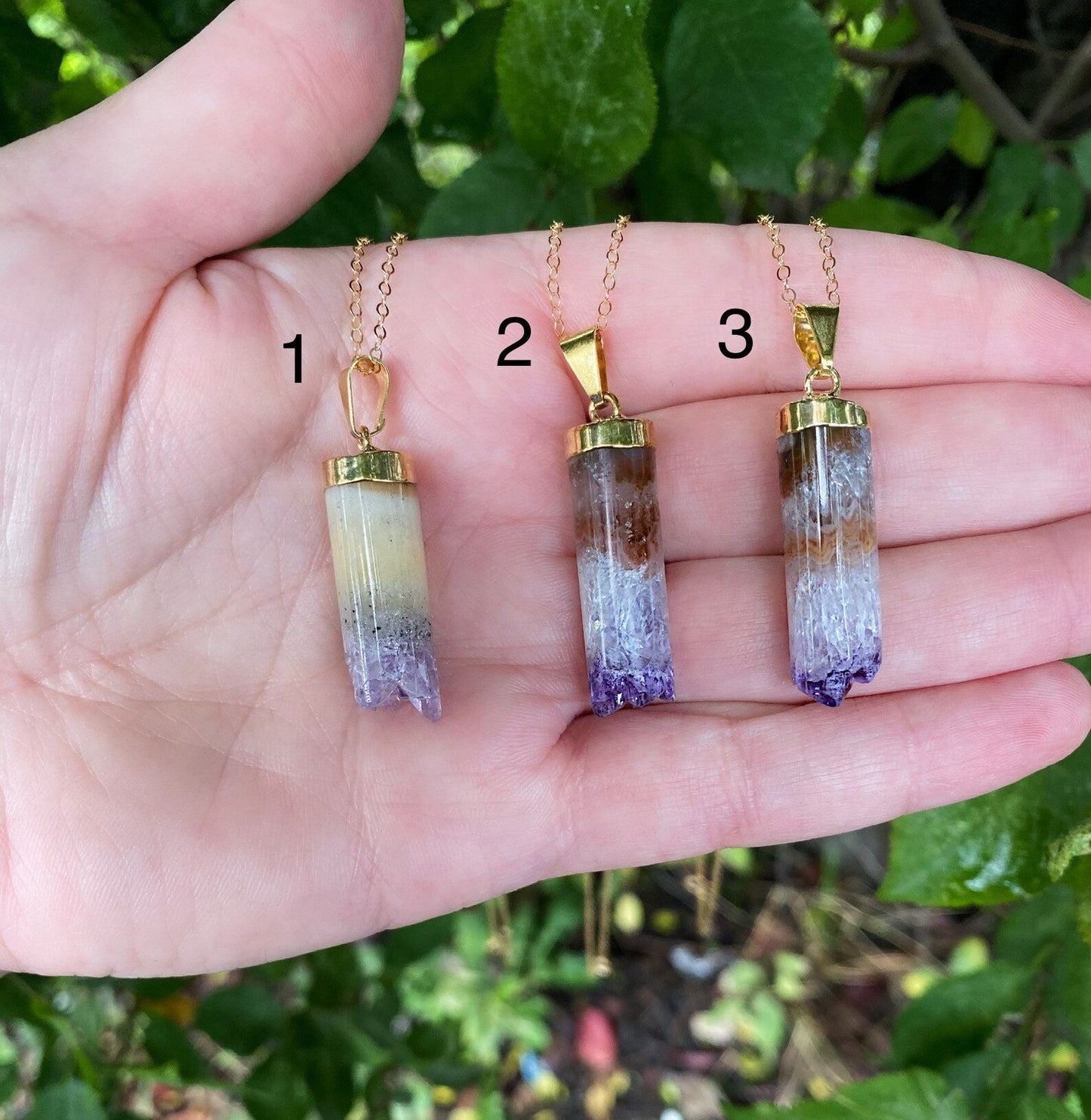 Uruguayan Amethyst Point Necklace Gold