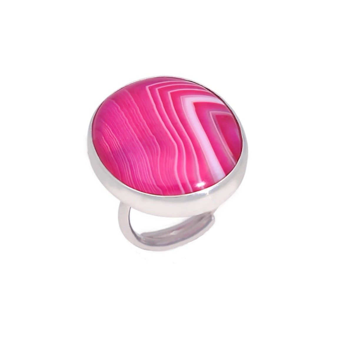 Pink Agate Adjustable Ring