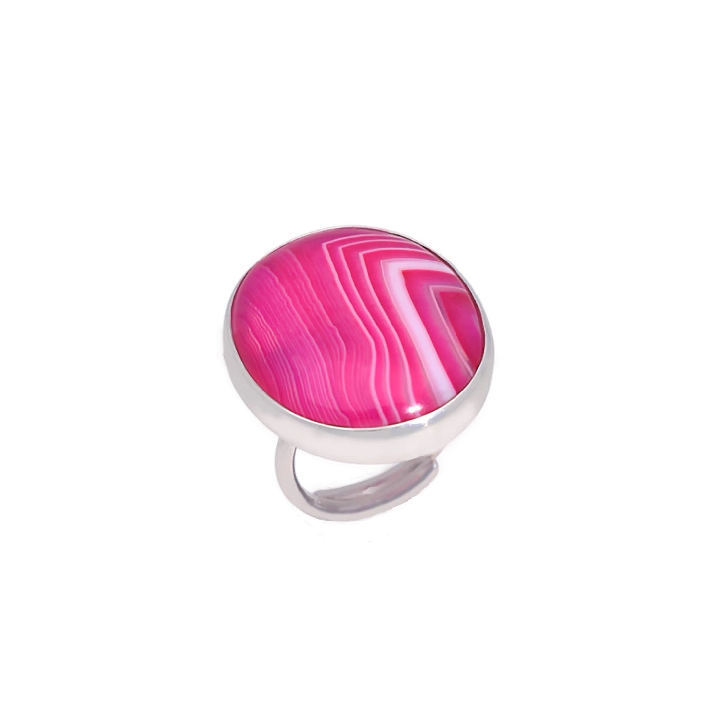 Pink Agate Adjustable Ring