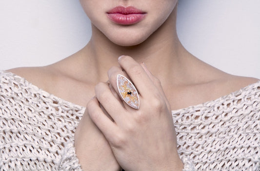 Clearance - Honey Marquise Druzy Ring