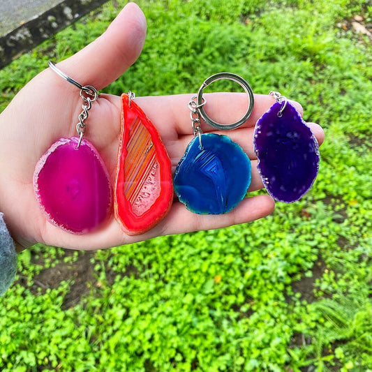 Agate Slice Keyring