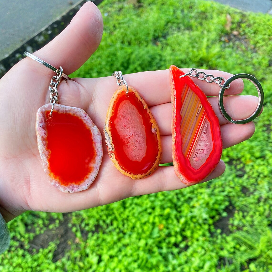 Agate Slice Keyring