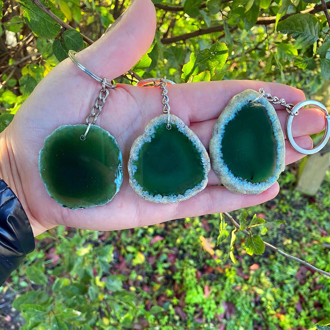 Agate Slice Keyring