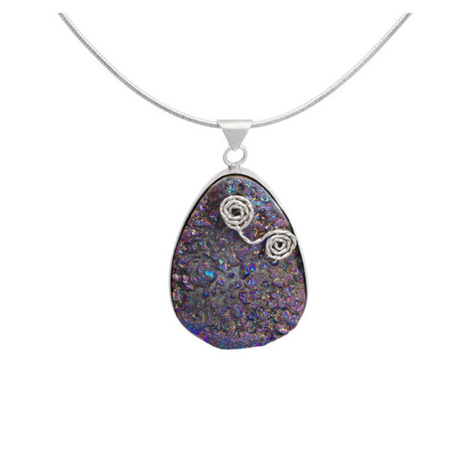 Clearance - Natural Metallic Druzy Necklace