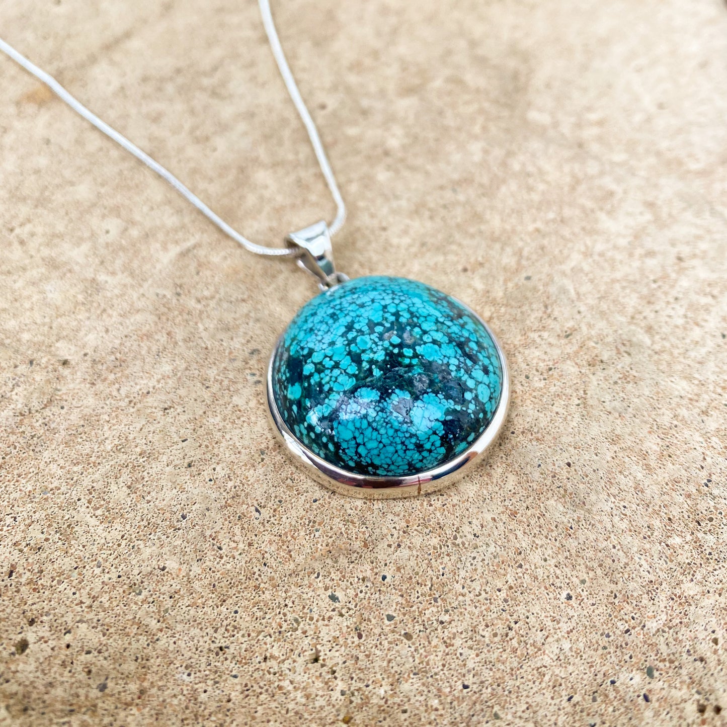 Round Turquoise Pendant