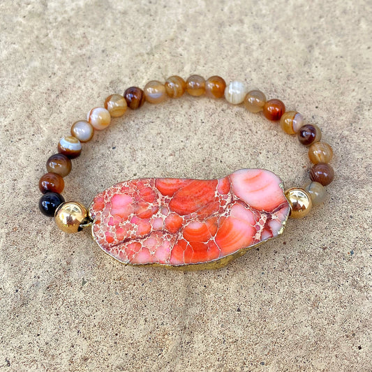 Clearance - Brown Agate Stretch Bracelet