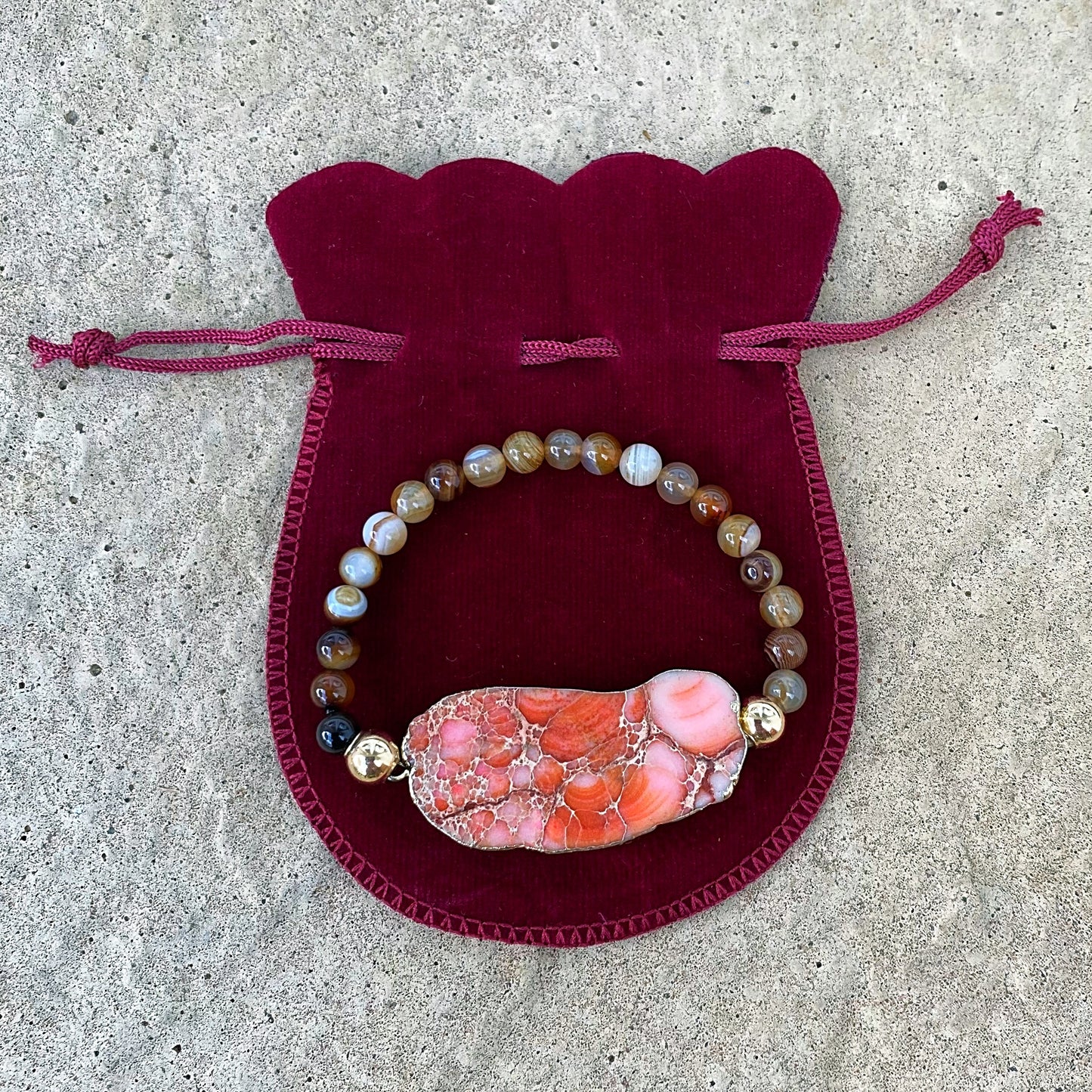 Brown Agate Stretch Bracelet