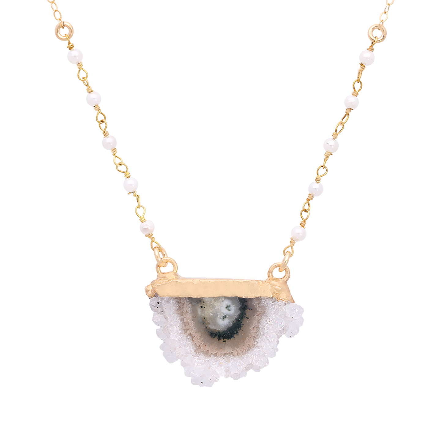 Half moon Amethyst Necklace in Gold Vermeil