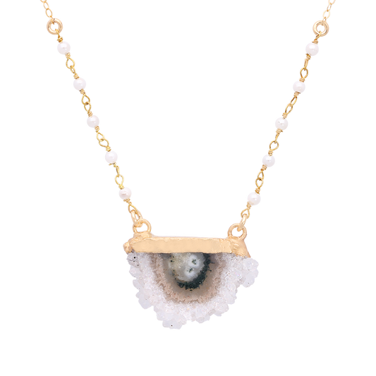 Clearance - Half moon Amethyst Necklace in Gold Vermeil