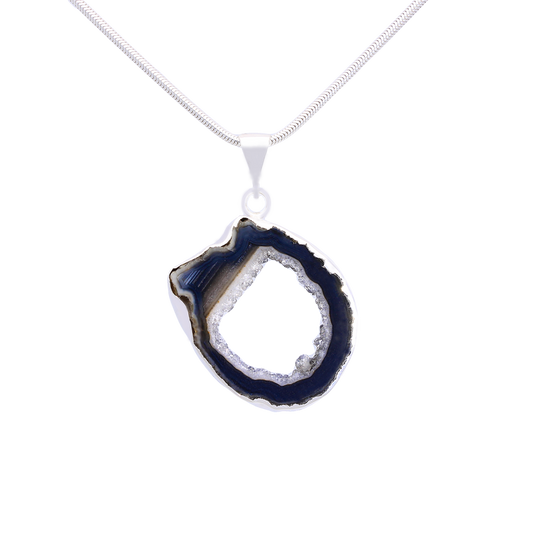 Clearance - Natural Agate Druzy Slice Necklace