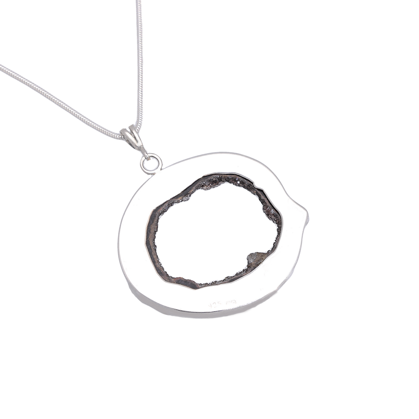 Clearance - Natural Round Agate Druzy Slice Necklace
