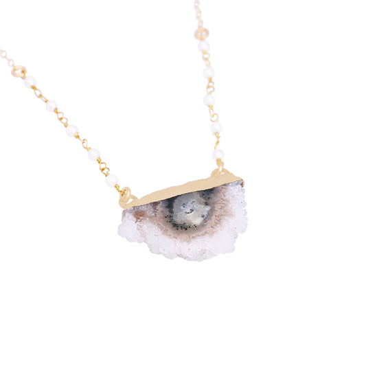 Clearance - Half moon Amethyst Necklace in Gold Vermeil