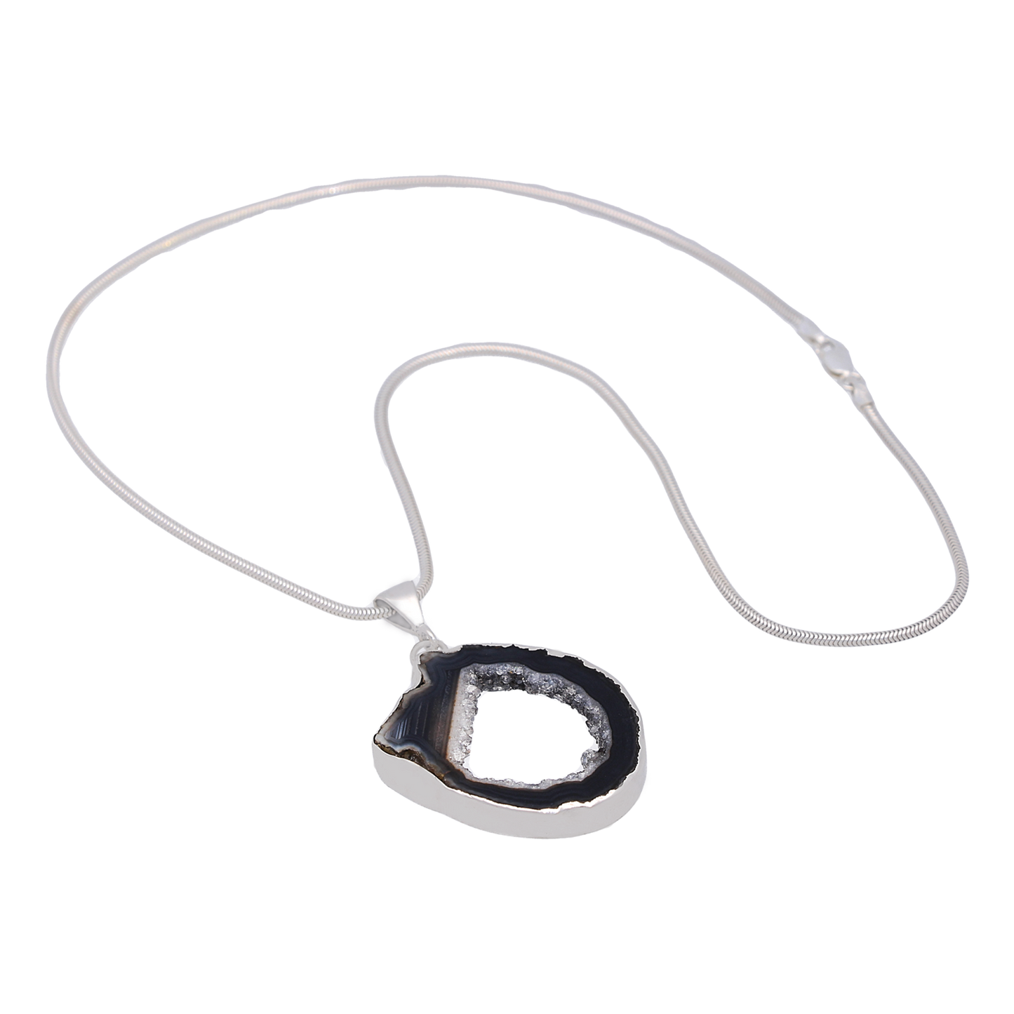 Clearance - Natural Agate Druzy Slice Necklace