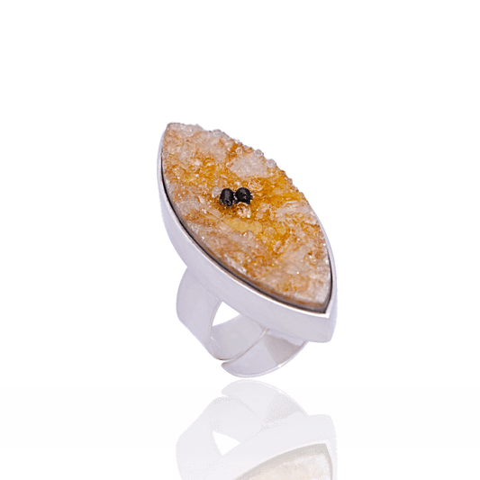 Clearance - Honey Marquise Druzy Ring