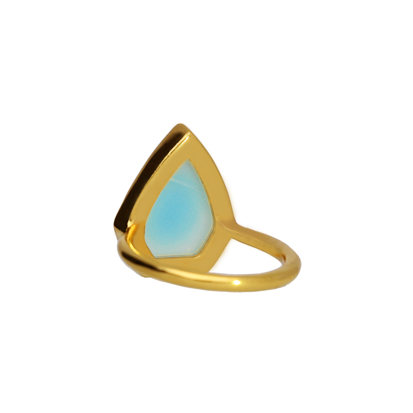 Clearance - Aqua Chalcedony Ring in 14K Gold