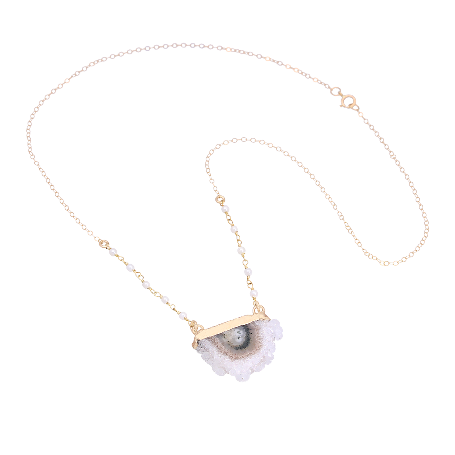 Half moon Amethyst Necklace in Gold Vermeil