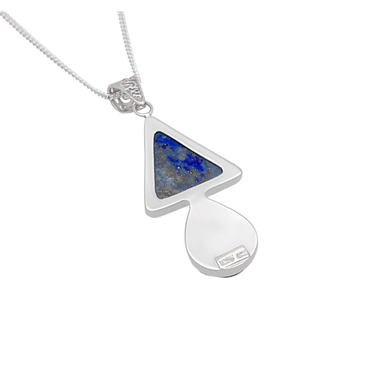 Lapis Lazuli Druzy Sterling Silver Necklace