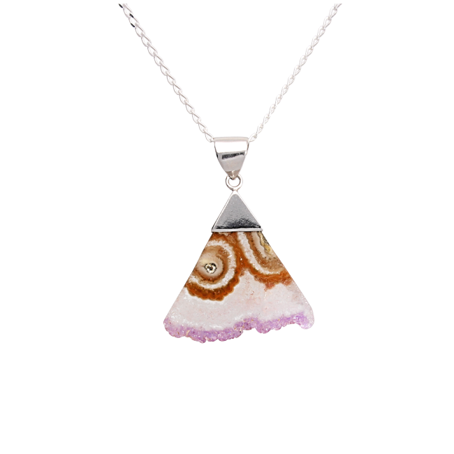 Amethyst Triangle Sterling Silver Necklace