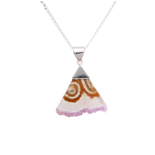 Clearance - Amethyst Triangle Sterling Silver Necklace