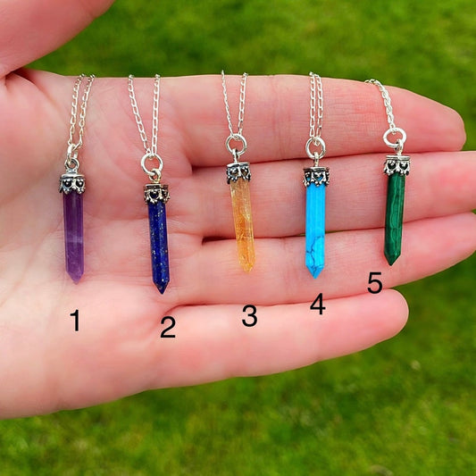 Crystal point necklace