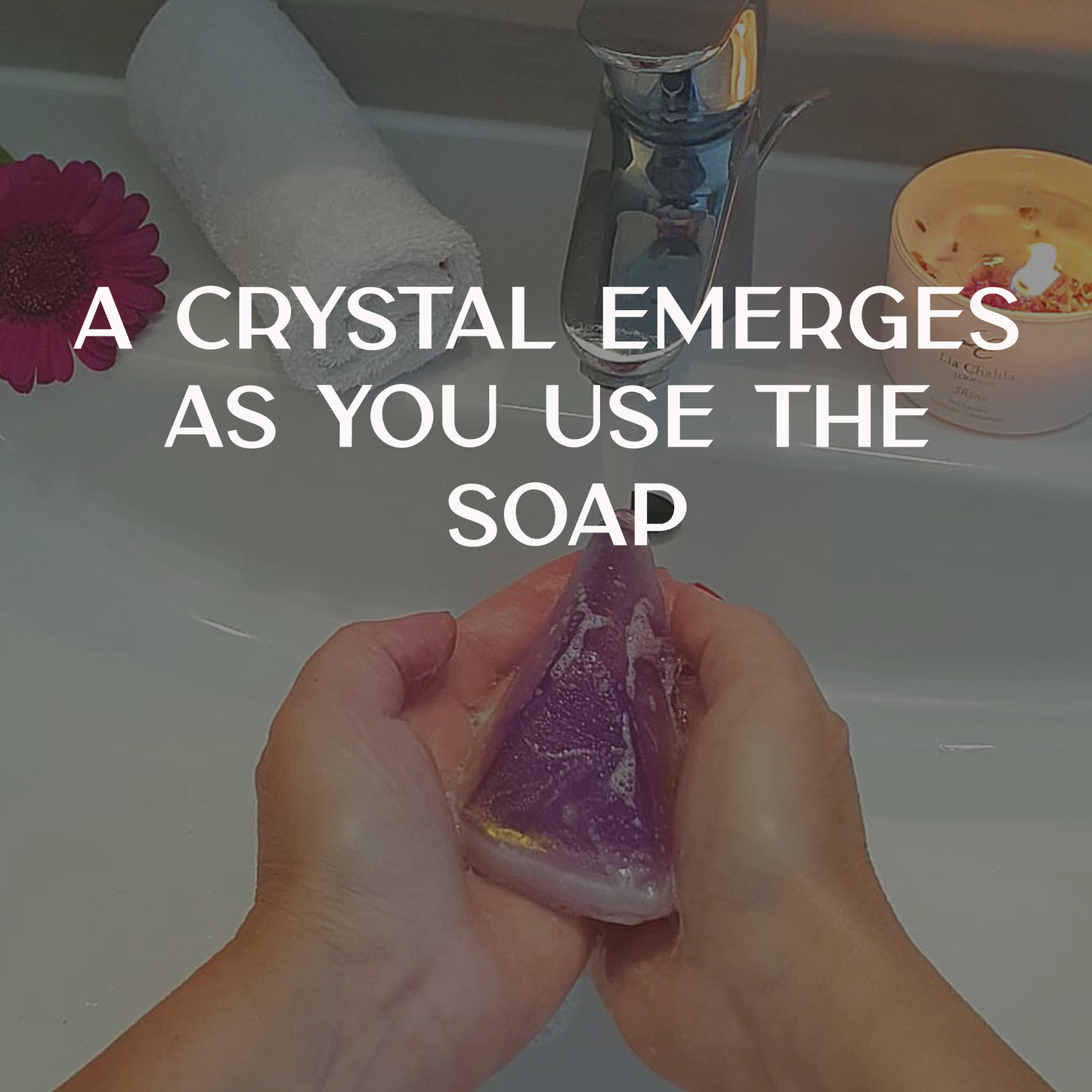 Luxury Amethyst Crystal Soap with Genuine Crystal Inside – Lavender Scent (130g)