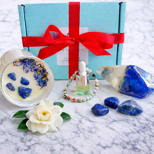 The Serenity Ritual Hamper for Women & Men – Luxury Gardenia Candle, Aromatherapy Bracelet & Crystal Soap  Gift Set