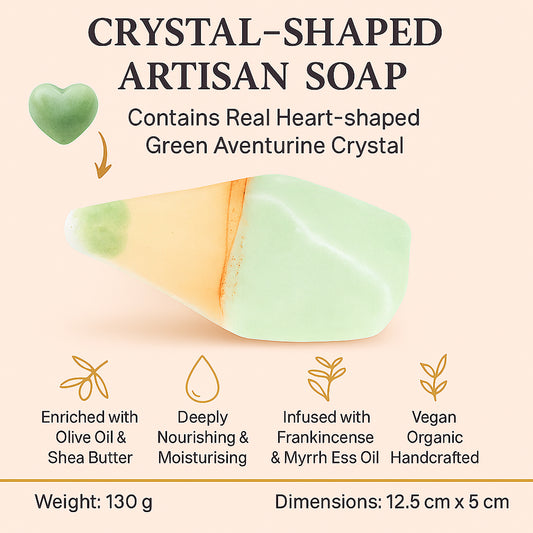 Luxury Green Aventurine Crystal Soap – Frankincense Gemstone Bar (130g)