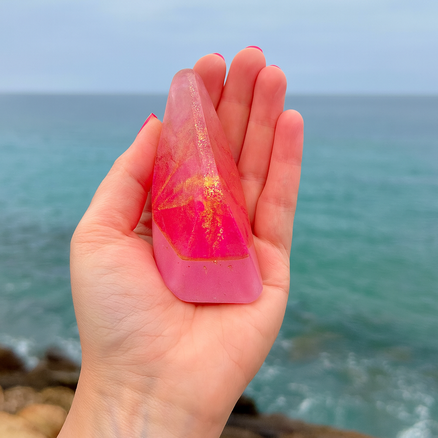 Luxury Crystal Soap Set with Genuine Crystal Inside –  Lavender, Rose, & Frankincense Scents (80 g)