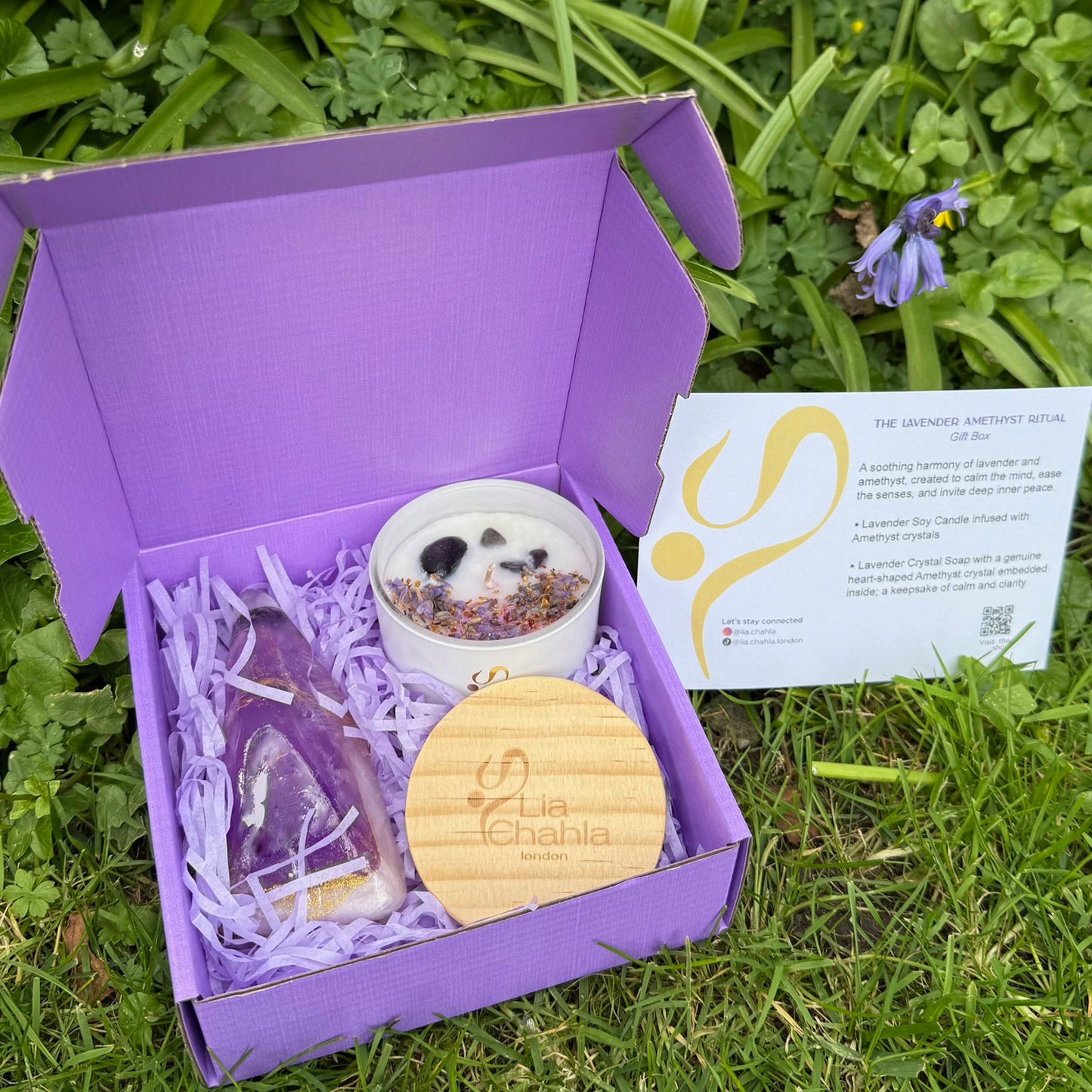 The Lavender Ritual Gift Box | Amethyst Candle & Crystal Soap Gift Set