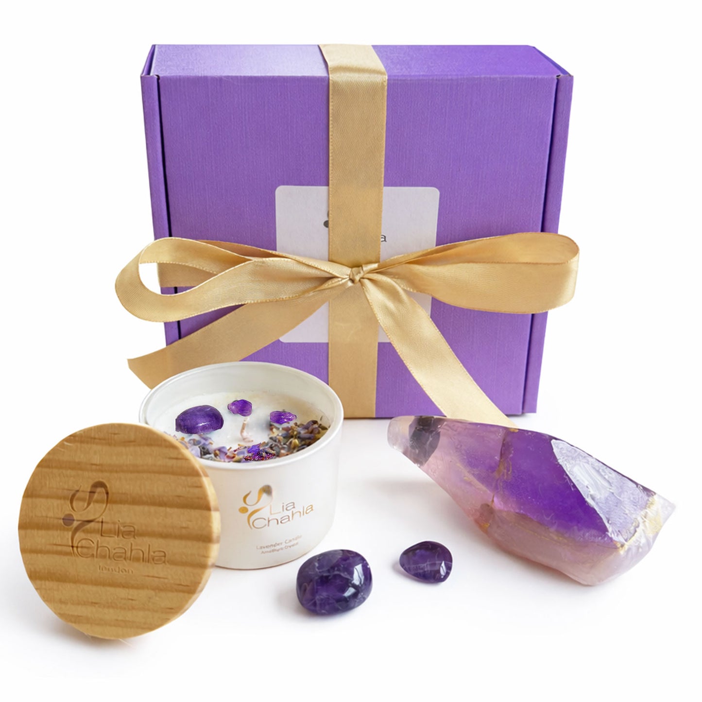 The Lavender Ritual Gift Box | Amethyst Candle & Crystal Soap Gift Set