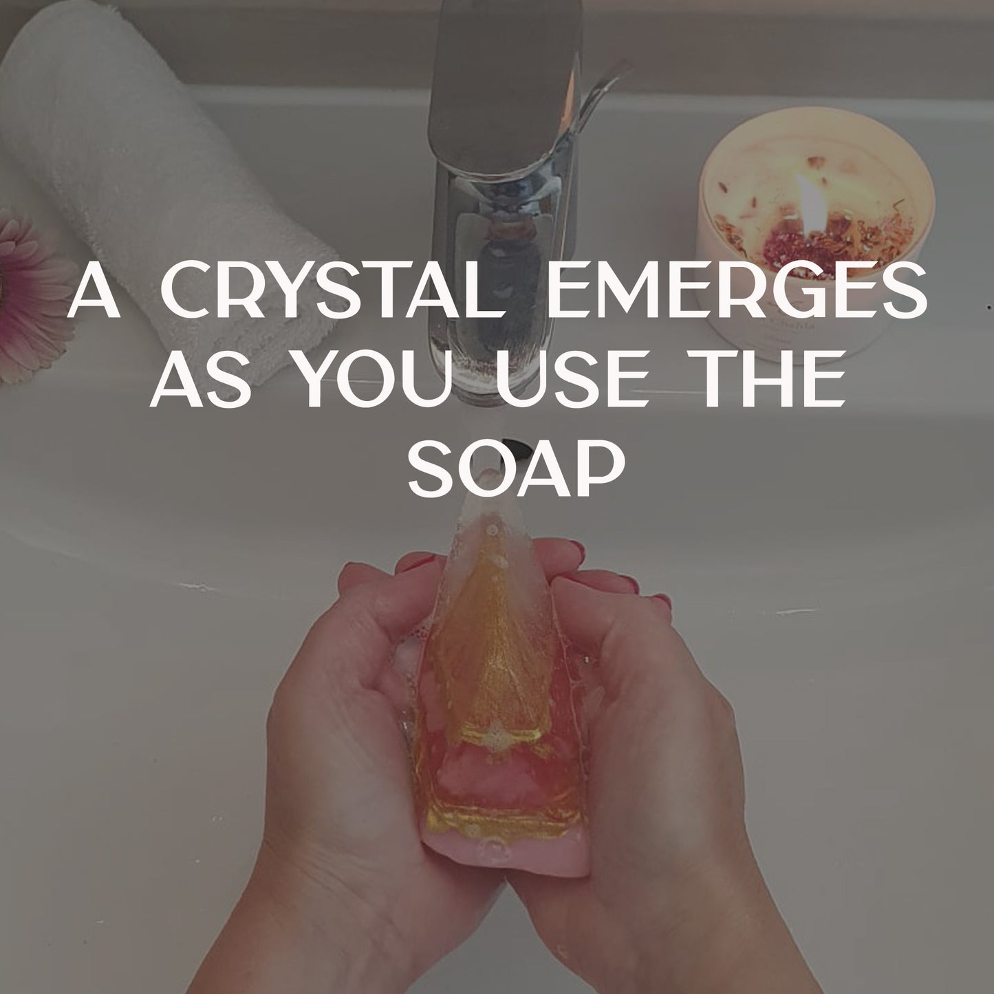 English Rose & Rose Quartz Crystal Energy Soap (130g)