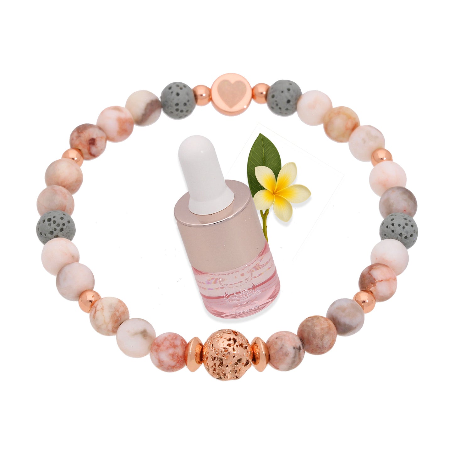 Rose Quartz Love Ritual Hamper for Women - Rose Candle, Crystal Soap & Aromatherapy Bracelet