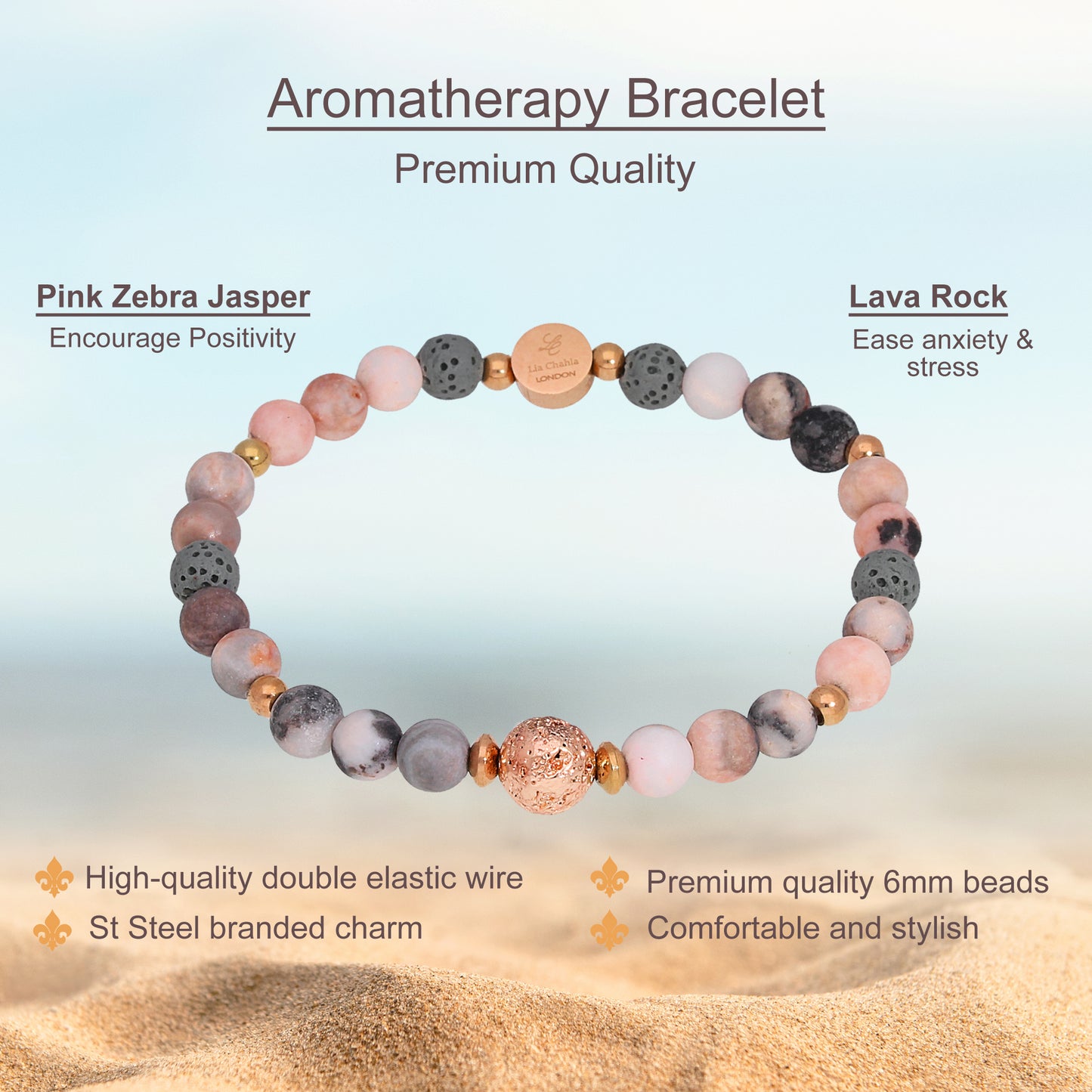 Aroma Zebra Jasper Bracelet Oil Set