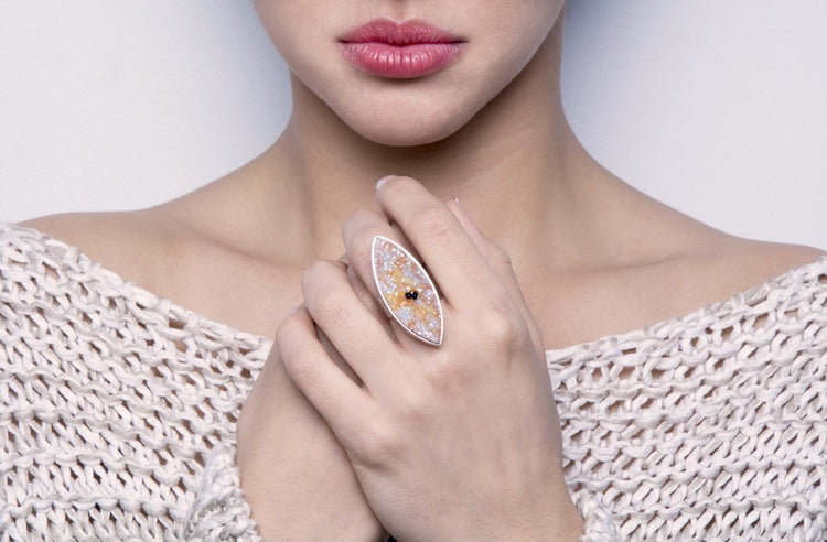 Honey Marquise Druzy Ring